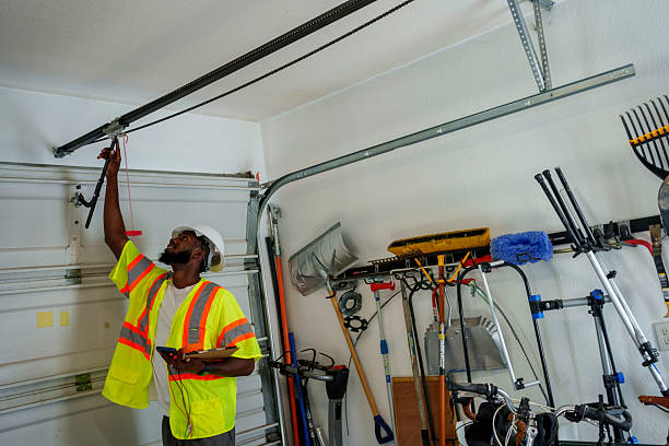 Professional Garage Door Panel Replacement technician working in Wallington, NJ